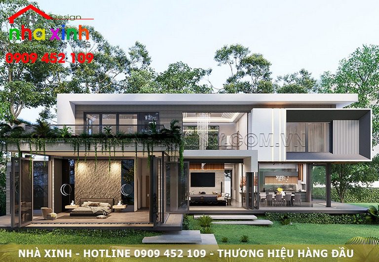 TOP mẫu biệt thự nhà vườn 1 tầng mái Thái HOT nhất 2021