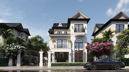 mau biet thu nha vuon 2 tang mai thai
