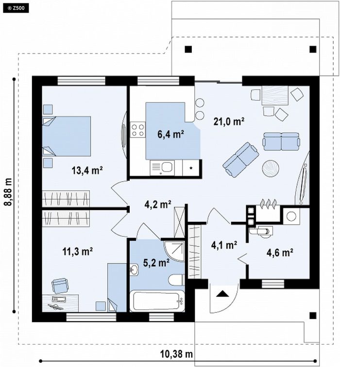 Top các mẫu nhà 2 phòng ngủ 1 phòng khách với đầy đủ công năng và thiết kế  khoa học  Kiến trúc Angcovat