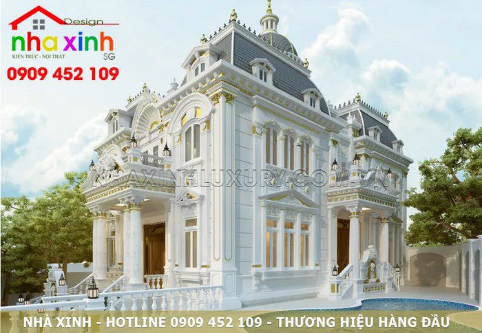 Thiet ke biet thu 2 tang co dien dep