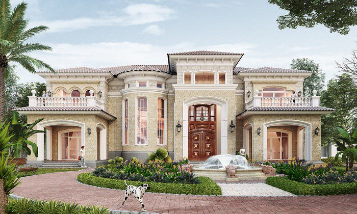 Thiết Kế Biệt Thự Lâu Đài Cổ Điển Thể Hiện Đẳng Cấp Xã Hội 5 biet thu lau dai 2 tang