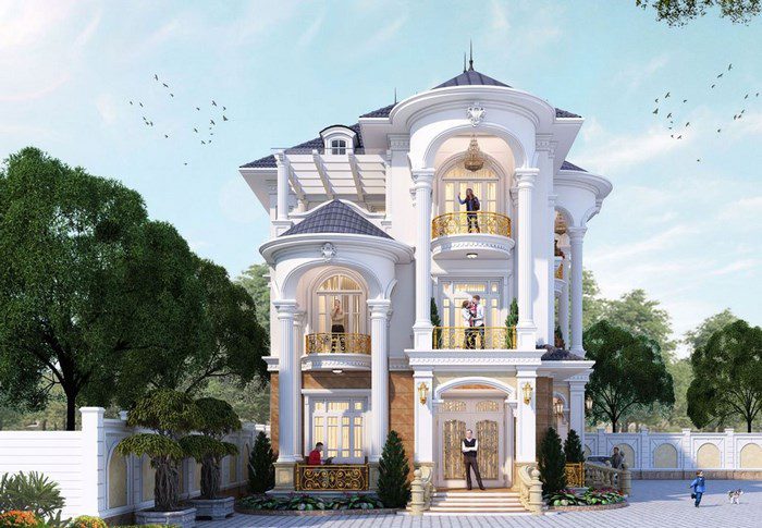 Thiết Kế Biệt Thự Lâu Đài Cổ Điển Thể Hiện Đẳng Cấp Xã Hội 6 biet thu lau dai 3 tang