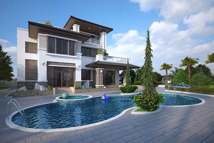 Điểm danh 19 Mẫu Thiết Kế Biệt Thự Hiện Đại Có Bể Bơi Đẹp 7 ho boi biet thu