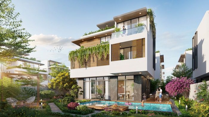 Điểm danh 19 Mẫu Thiết Kế Biệt Thự Hiện Đại Có Bể Bơi Đẹp 16 nha biet thu hien dai co ho boi