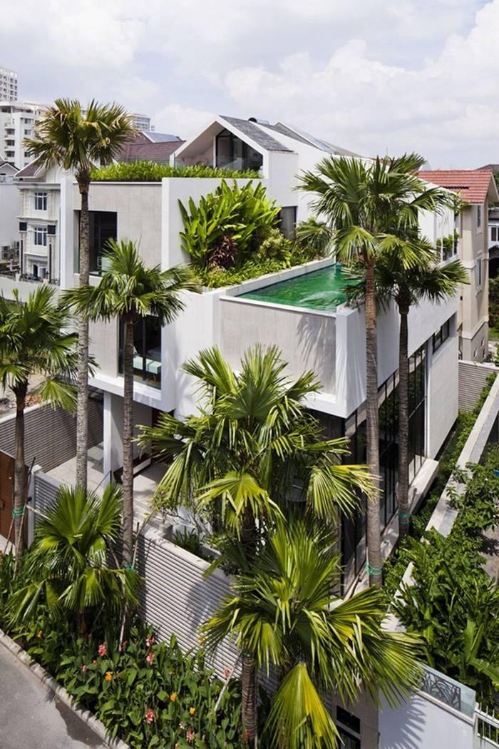 Điểm danh 19 Mẫu Thiết Kế Biệt Thự Hiện Đại Có Bể Bơi Đẹp 30 nha dep hien dai co ho boi