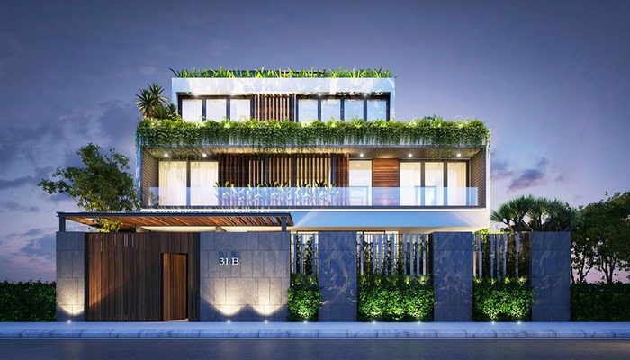 Thiết kế nhà biệt thự 3 tầng hiện đại tăng không gian sống 15 Biệt thự hiện đại 3 tầng có tầng hầm