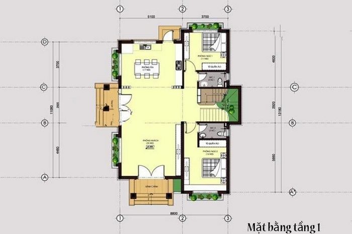 Mẫu Nhà 2 Tầng Mặt Tiền 8m Hiện Đại | Biệt Thự Tiện Nghi 5 Mặt bằng tầng trệt