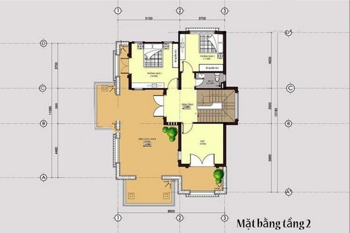 Mẫu Nhà 2 Tầng Mặt Tiền 8m Hiện Đại | Biệt Thự Tiện Nghi 6 Mặt bằng lầu 1