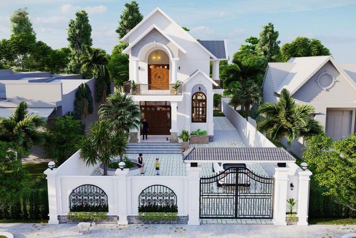 Mẫu Nhà 2 Tầng Mặt Tiền 8m Hiện Đại | Biệt Thự Tiện Nghi 7 Hình ảnh nhà 2 tầng 8m mặt tiền