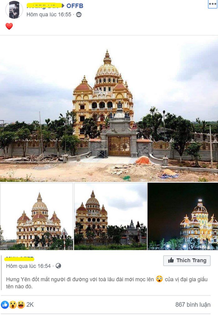 Biệt thự 200 tỷ tại Hưng Yên nhận được nhiều lượt like, comment và share