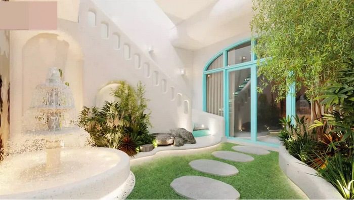 Biệt thự 5 tỷ sang trọng và thân thiện với môi trường 13 Lối vào nhà sáng tạo bắt mắt