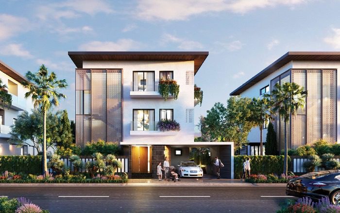 Hệ thực vật bố trí quanh biệt thự kiểu đơn lập càng làm tăng giá trị thẩm mỹ
