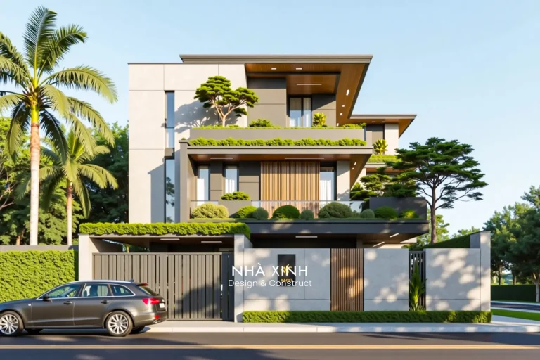 thiết kế biệt thự phố 3 tầng